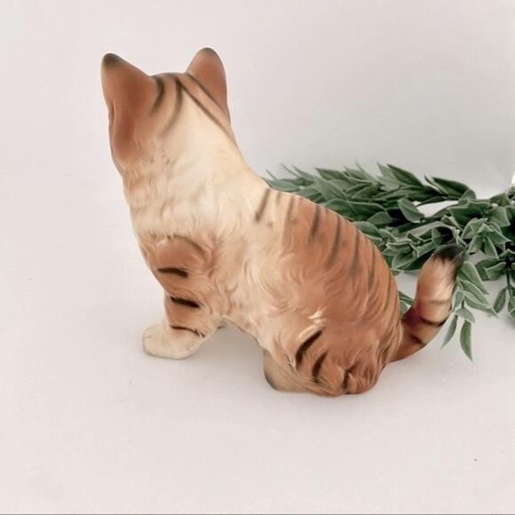 Lefton Vintage Two Tabby Calico Kitten Cat Figurines Japan H6364 Blue Eyes MCM - Picture 10 of 10